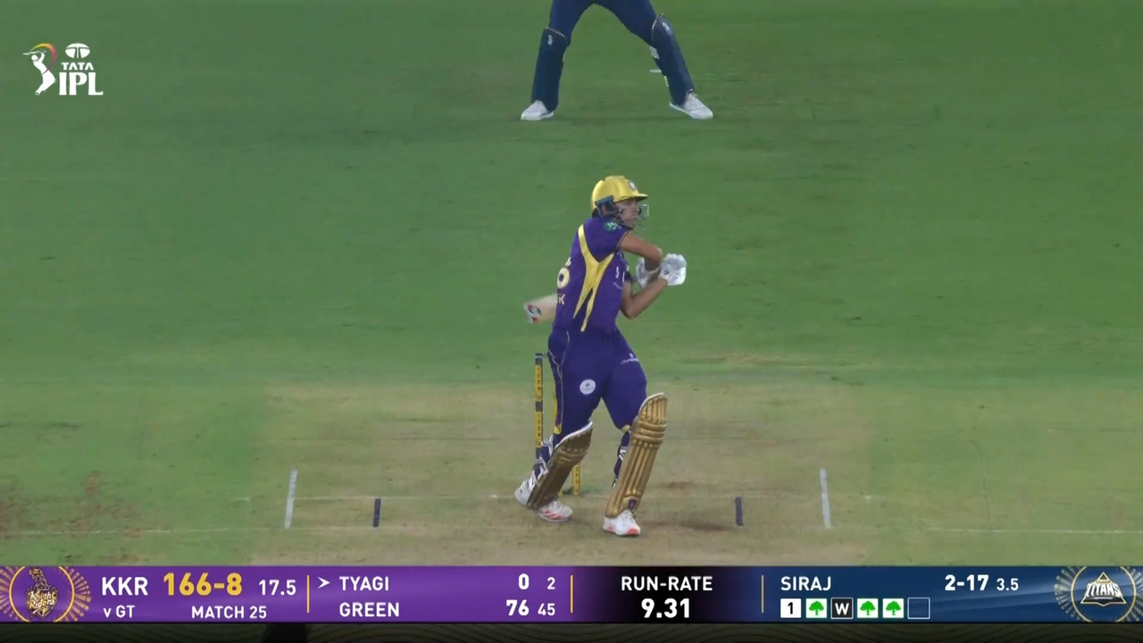 IPL 2026 M25: GT vs KKR - Kartik Tyagi Six