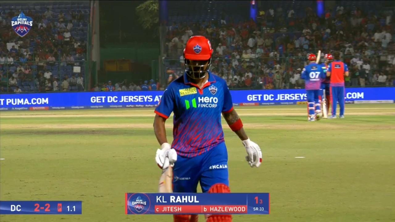 IPL 2026 M39: DC vs RCB - KL Rahul Wicket