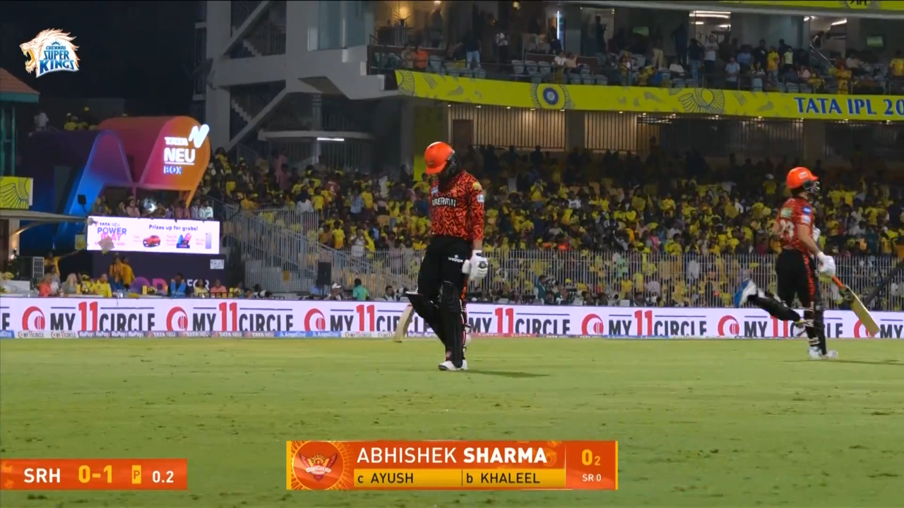 IPL 2025 M43: CSK vs SRH - Abhishek Sharma Wicket