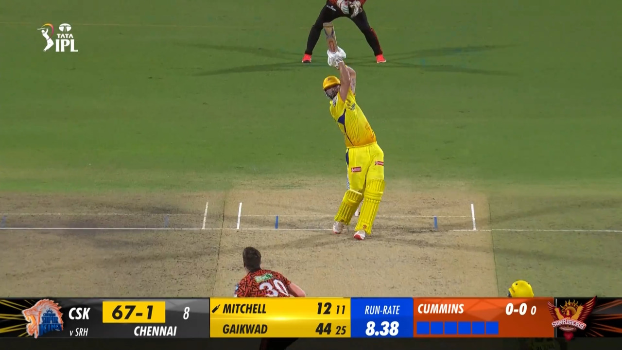 M46: CSK vs SRH – Daryl Mitchell Six background