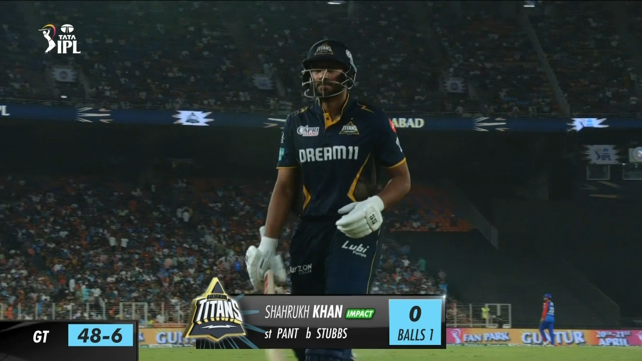 M32: GT vs DC – Shahrukh Khan Wicket