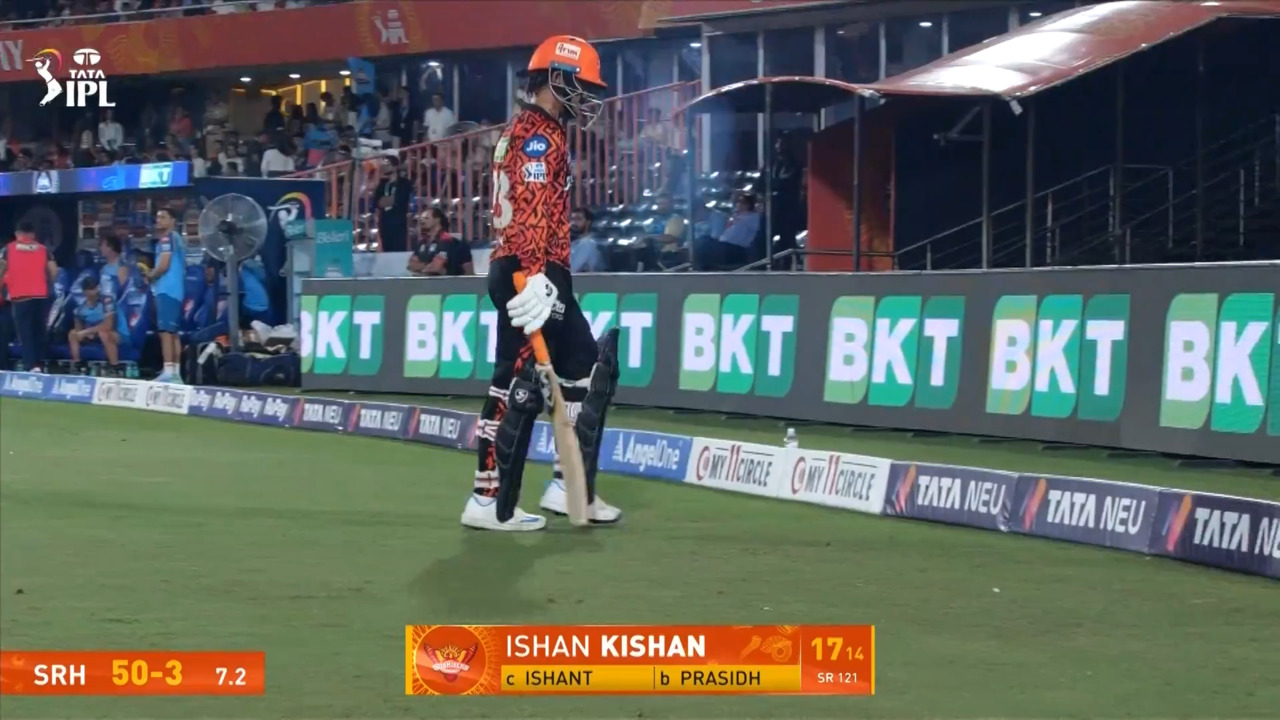 IPL 2025 M20: SRH vs GT - Ishan Kishan Wicket background