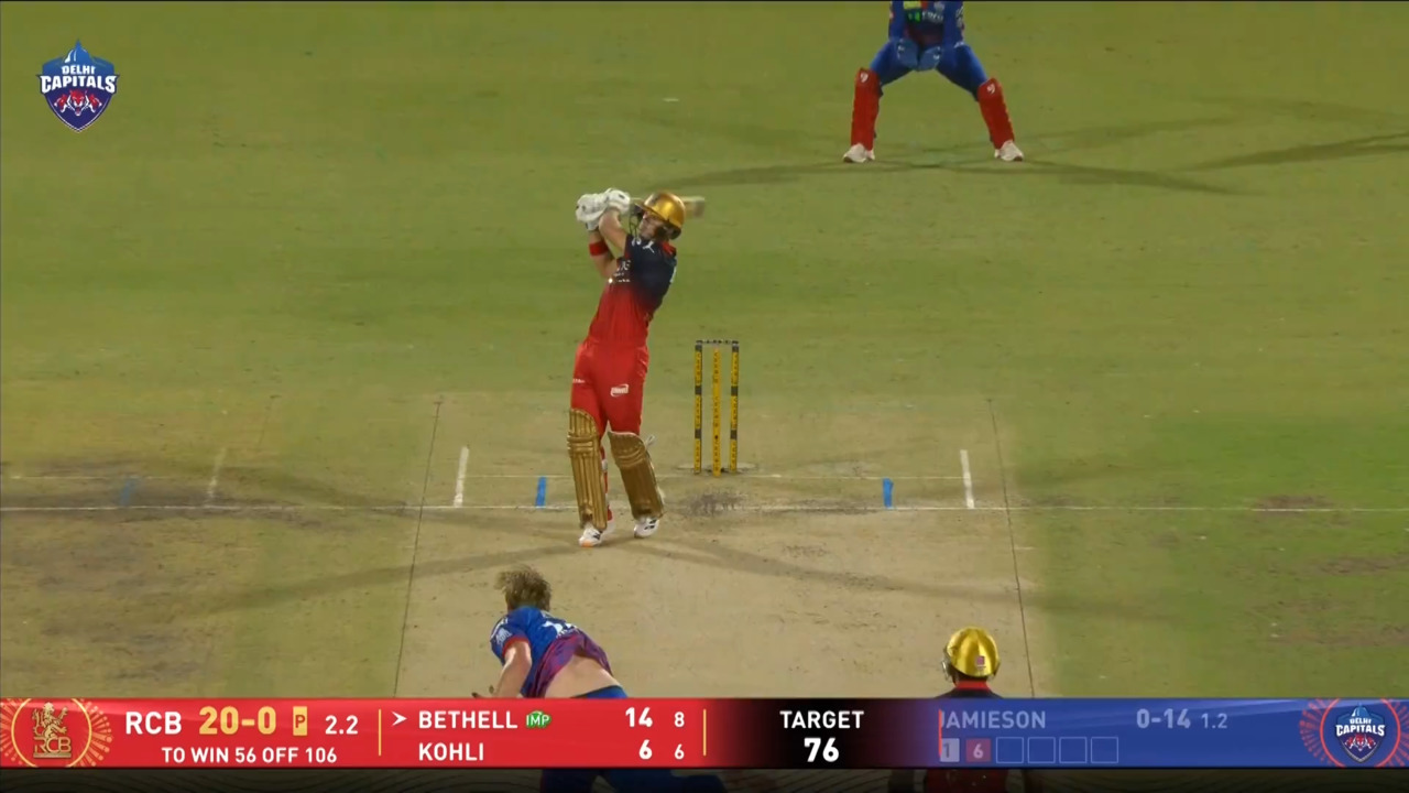 IPL 2026 M39: DC vs RCB - Jacob Bethell Six