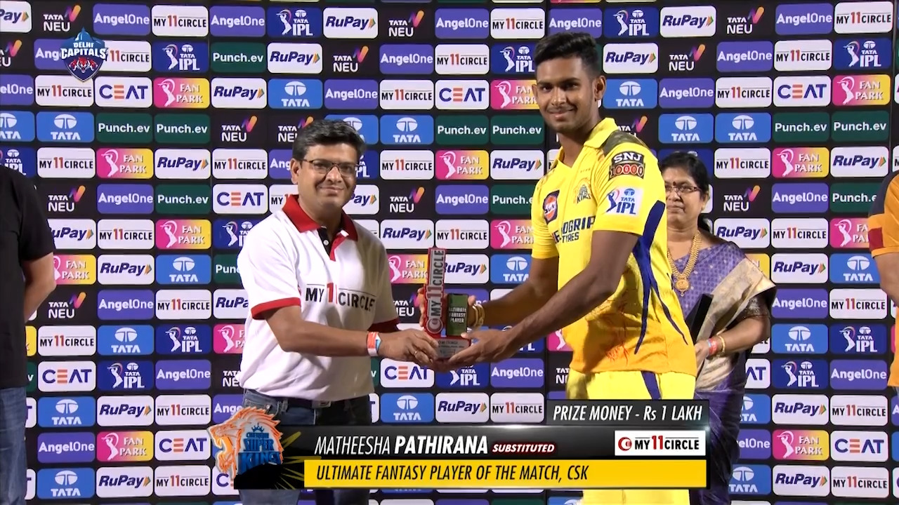 M13: DC vs CSK – My11Circle Ultimate Fantasy Player of the Match – Matheesha Pathirana