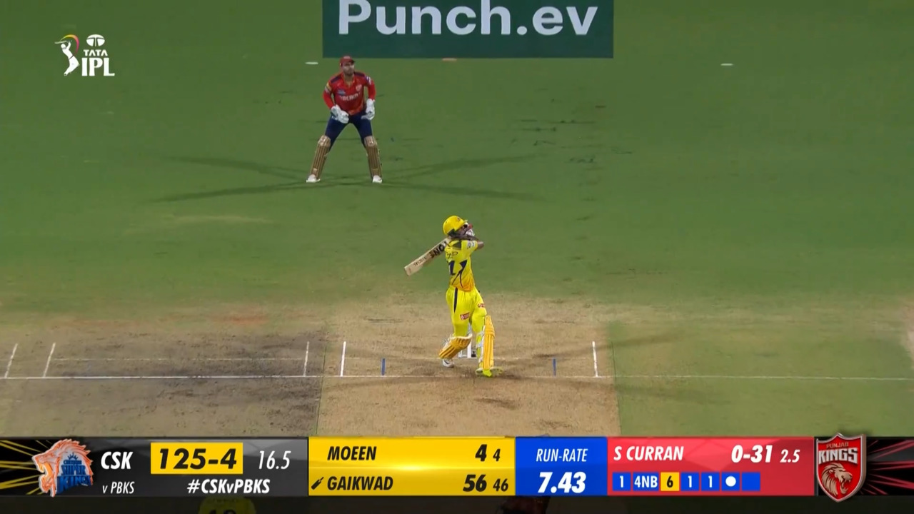 M49: CSK vs PBKS – Ruturaj Gaikwad Six