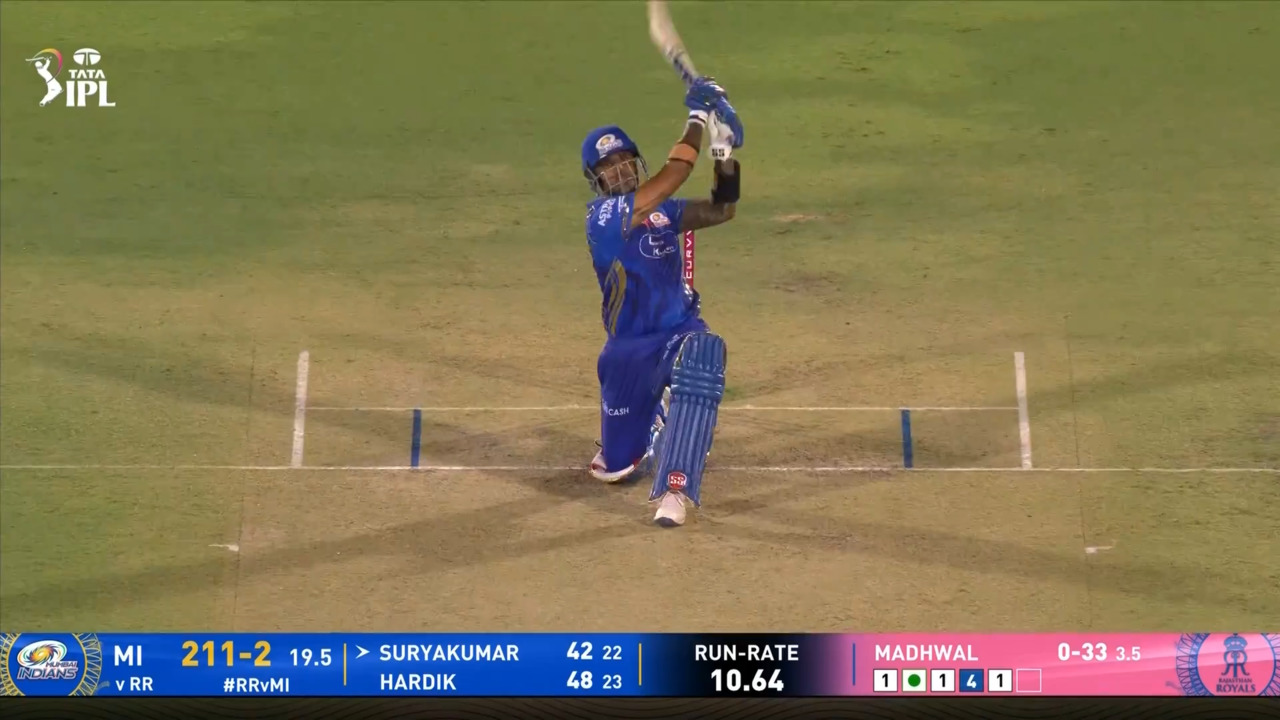 IPL 2025 M50: RR vs MI - Suryakumar Yadav Six