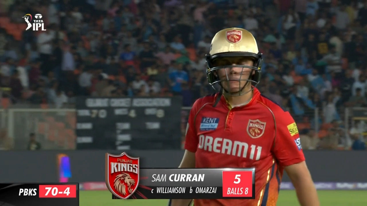 M17: GT vs PBKS – Sam Curran Wicket background