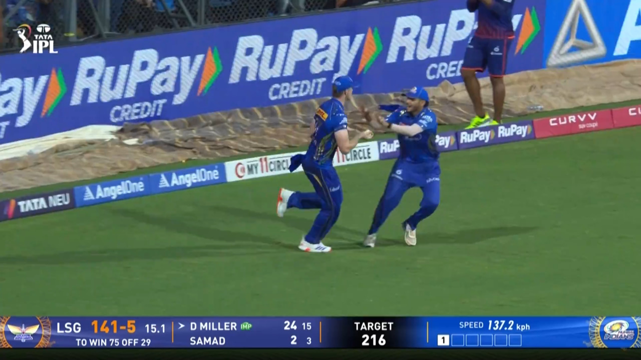 IPL 2025 M45: MI vs LSG - David Miller Wicket
