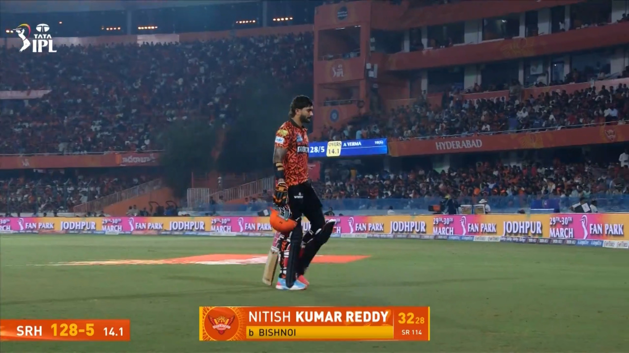 IPL 2025 M07: SRH vs LSG - Nitish Kumar Reddy Wicket background