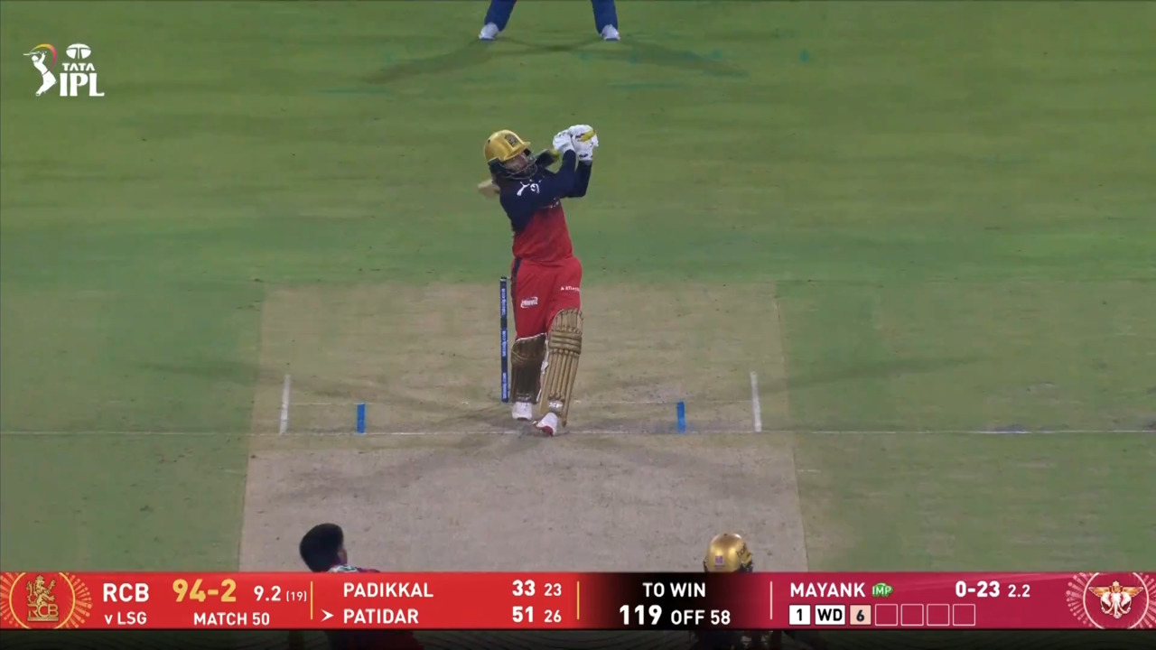 IPL 2026 M50: LSG vs RCB - Rajat Patidar Six