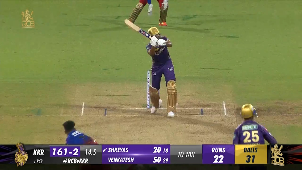 M10: RCB vs KKR – Shreyas Iyer Six