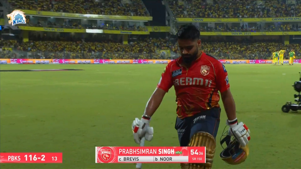 IPL 2025 M49: CSK vs PBKS - Prabhsimran Singh Wicket background