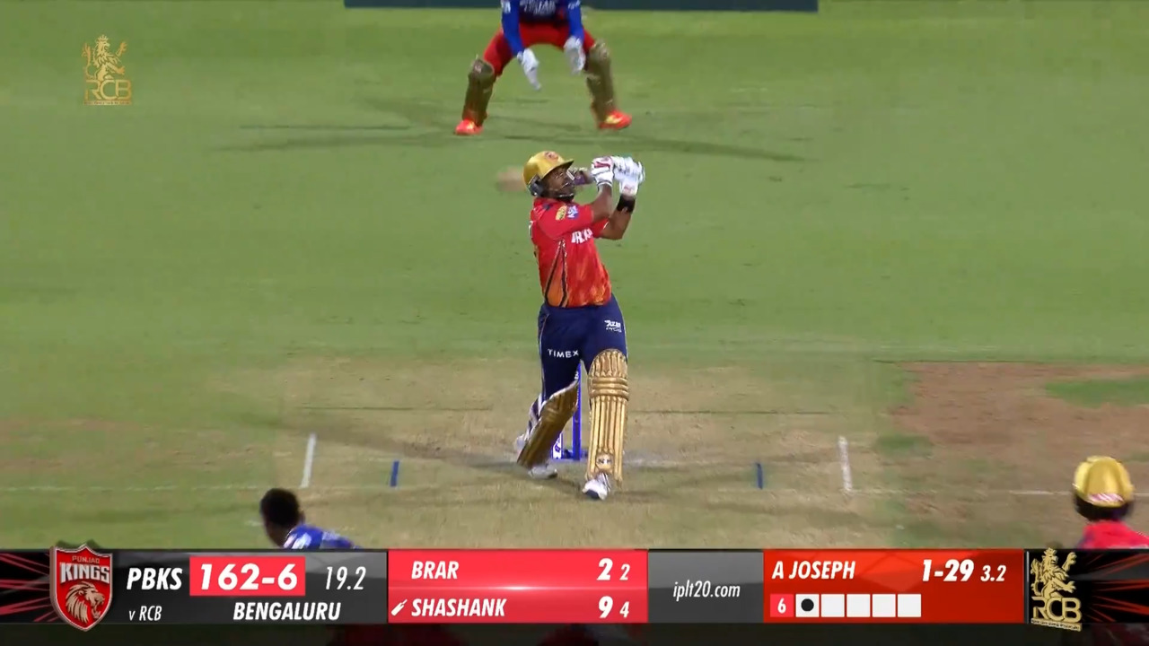 M06: RCB vs PBKS – Shashank Singh Six background