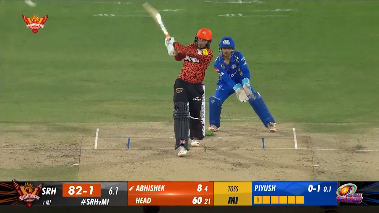 M08: SRH vs MI – Abhishek Sharma Six