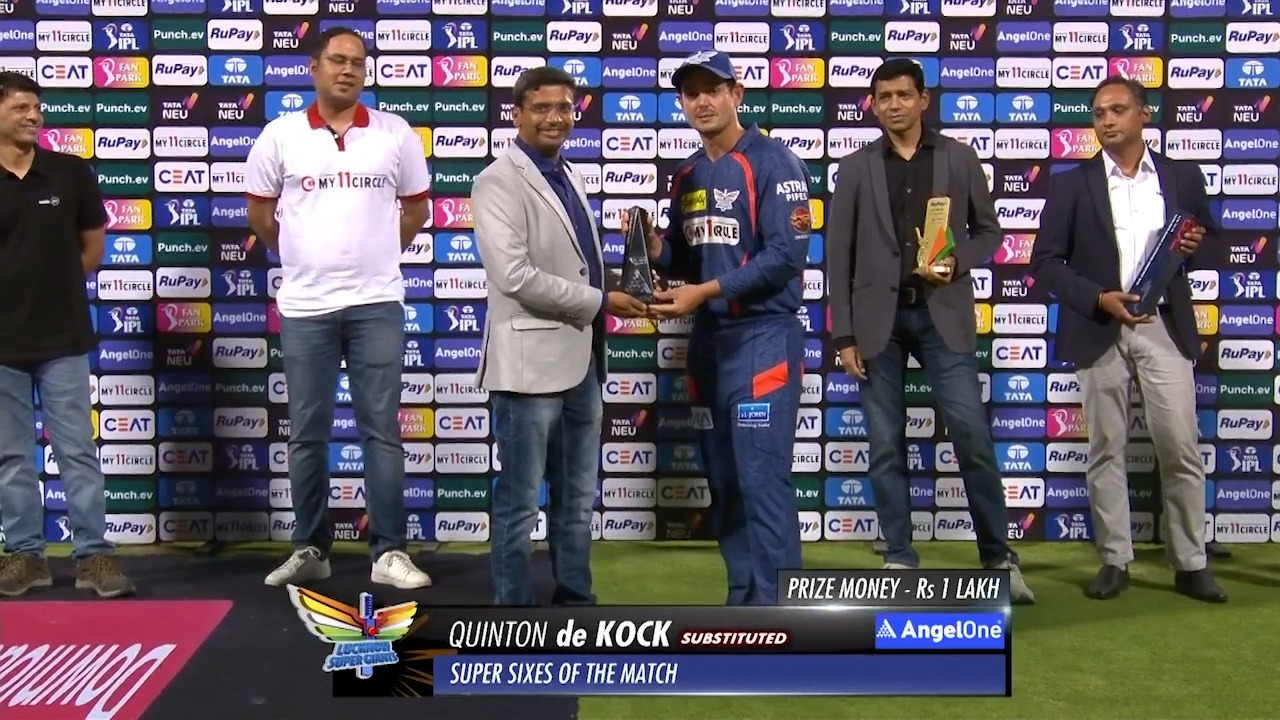 M15: RCB vs LSG – AngelOne Super 6 of the Match – Quinton De Kock