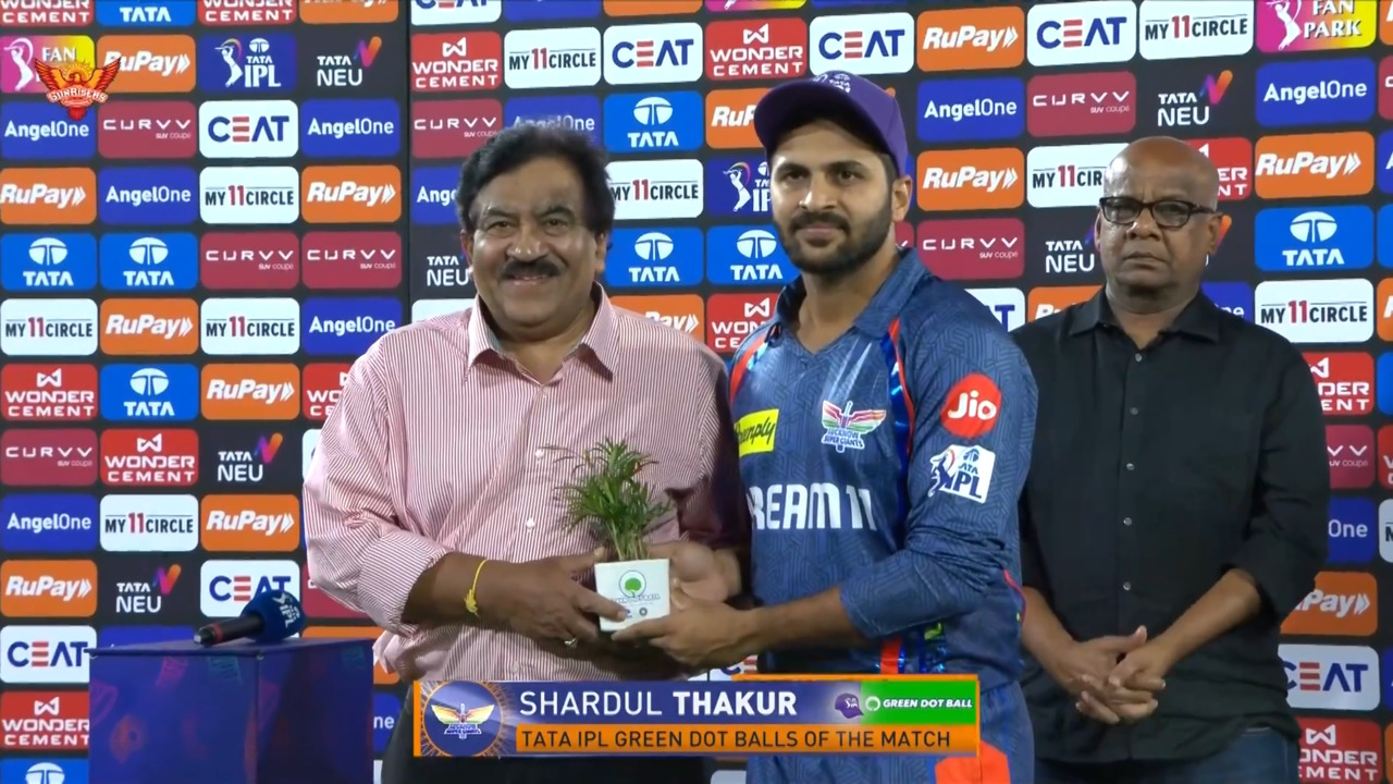 IPL 2025 M07: SRH vs LSG - TATA IPL Green Dot Balls of the Match - Shardul Thakur background