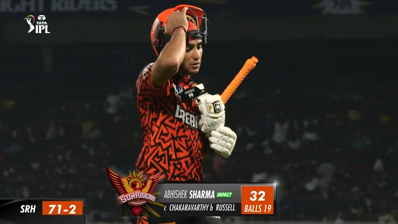 M03: KKR vs SRH – Abhishek Sharma Wicket