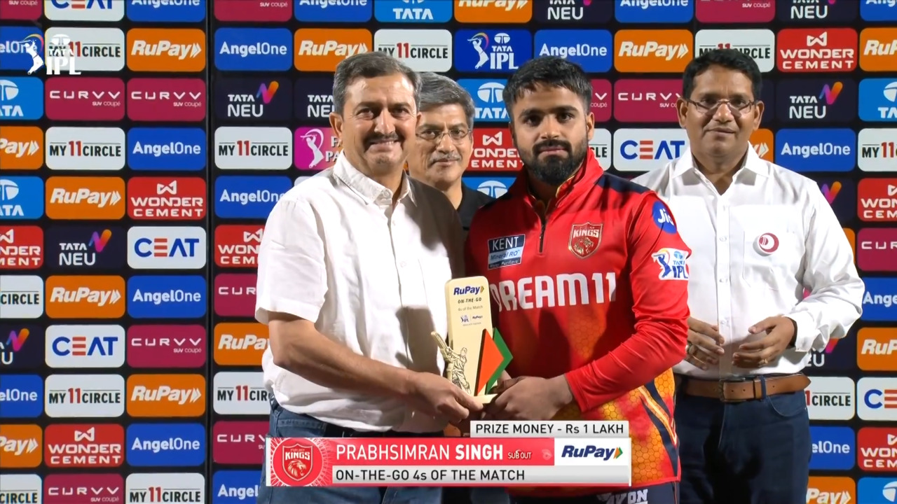 IPL 2025 M54: PBKS vs LSG - RuPay On-The-Go 4s of the Match - Prabhsimran Singh