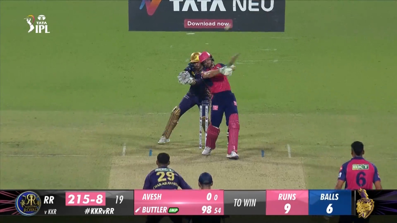 M31: KKR vs RR – Jos Buttler Six