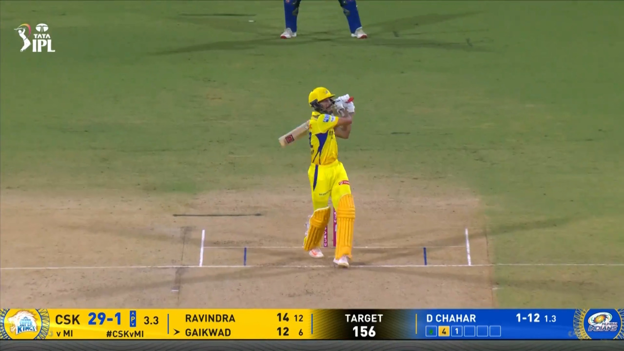 IPL 2025 M03: CSK vs MI - Ruturaj Gaikwad Six background