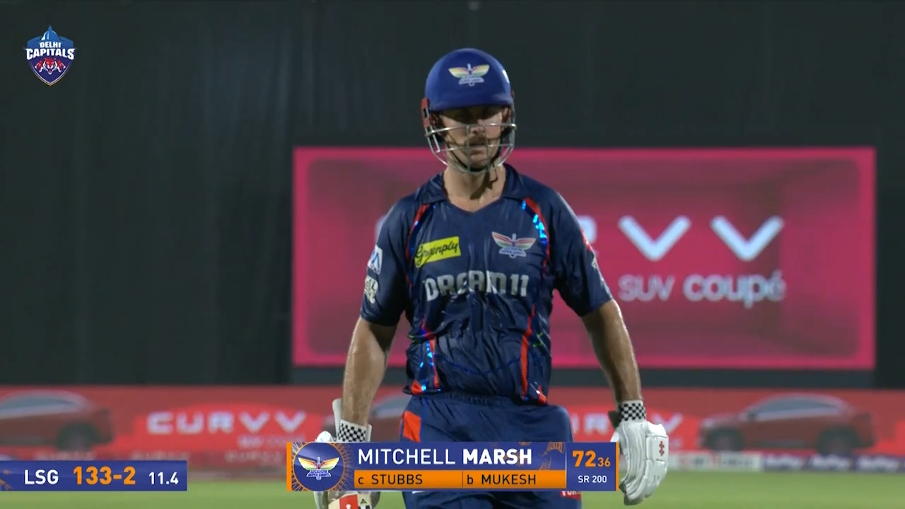 IPL 2025 M04: DC vs LSG - Mitchell Marsh Wicket background