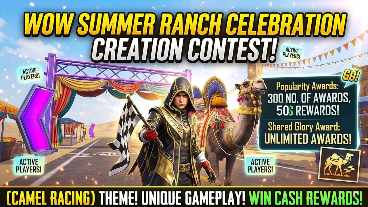 HOW TO CREATE WOW SUMMER RANCH CREATION CONTEST WOW MAP | PUBG WOW CAMEL RACING MAP EASY BUILD