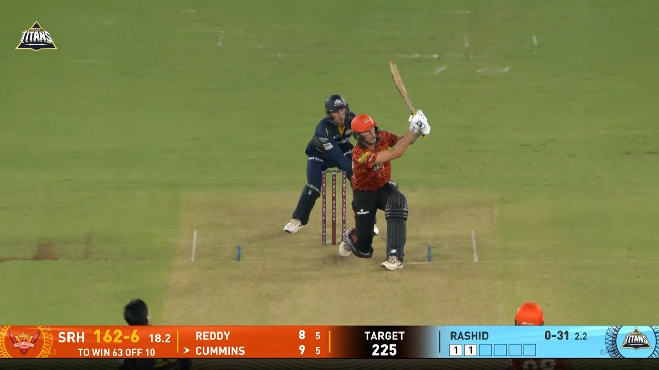 IPL 2025 M51: GT vs SRH - Pat Cummins Six