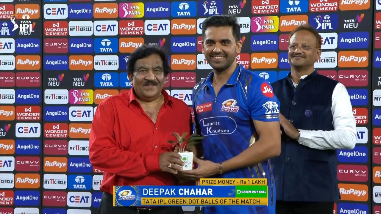 IPL 2025 M41: SRH vs MI - TATA IPL Green Dot Balls of the Match - Deepak Chahar