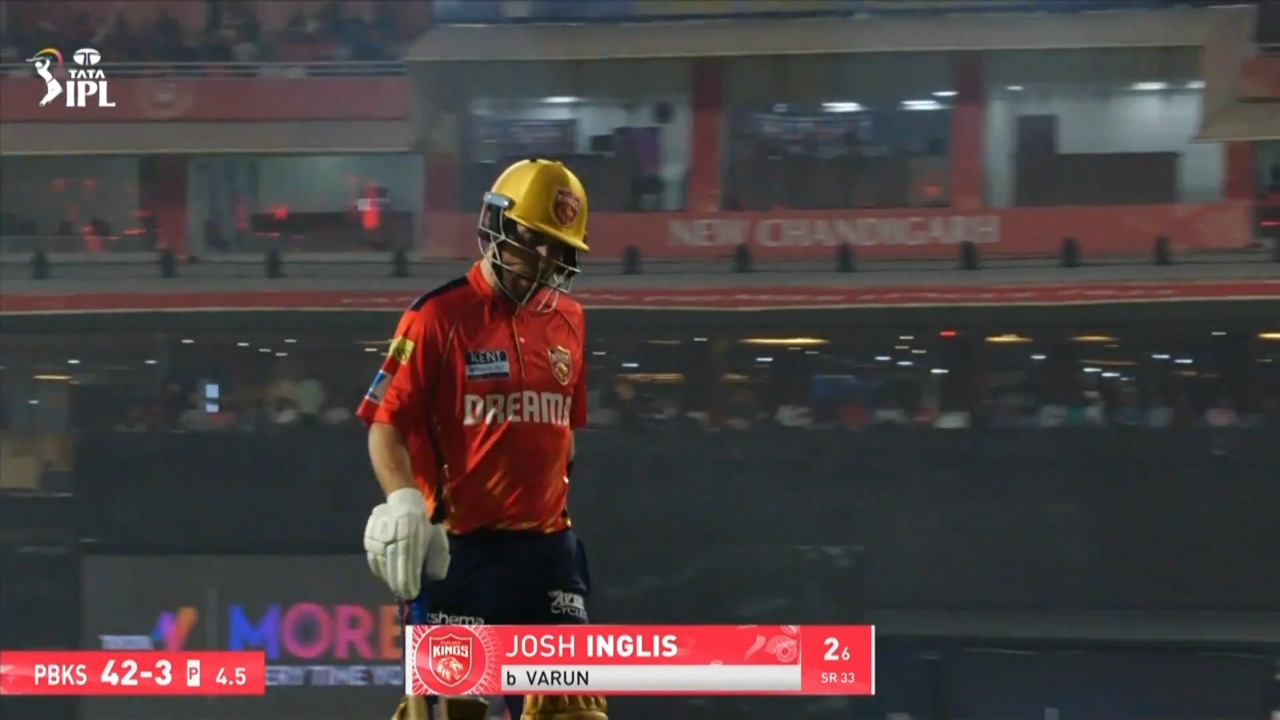 IPL 2025 M31: PBKS vs KKR - Josh Inglis Wicket