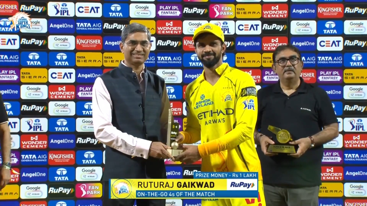 IPL 2026 M37: CSK vs GT - RuPay On-The-Go 4s of the Match - Ruturaj Gaikwad