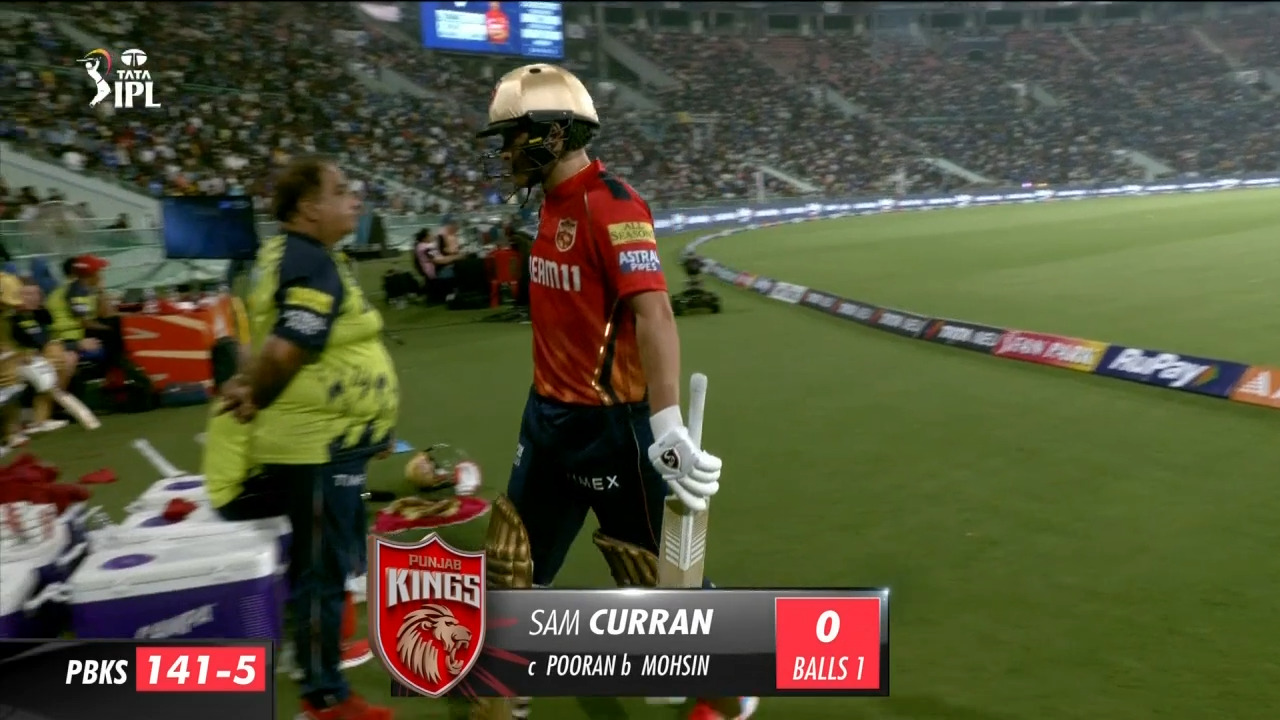 M11: LSG vs PBKS – Sam Curran Wicket