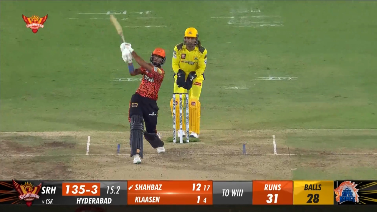 M18: SRH vs CSK – Shahbaz Ahmed Six