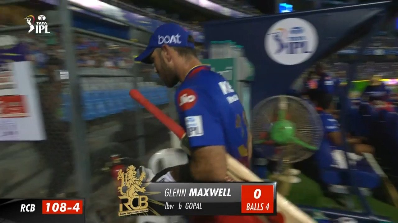 M25: MI vs RCB – Glenn Maxwell Wicket