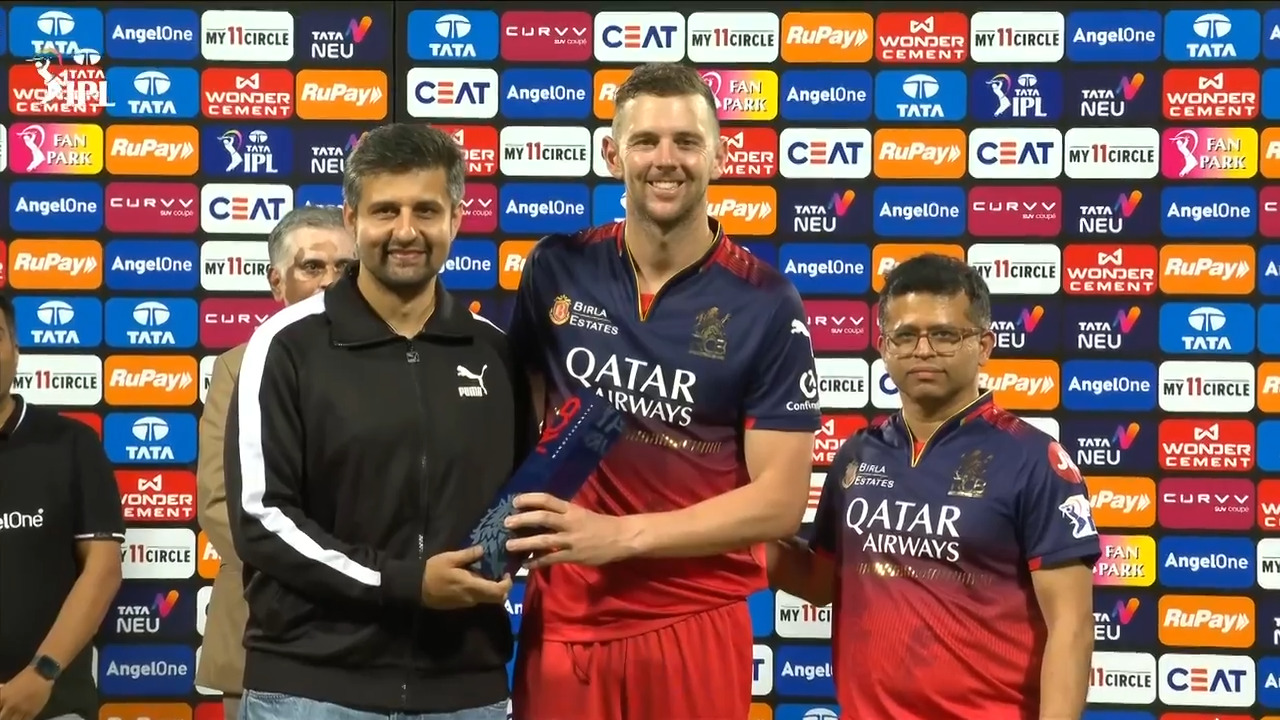 IPL 2025 M42: RCB vs RR - Player of the Match - Josh Hazlewood