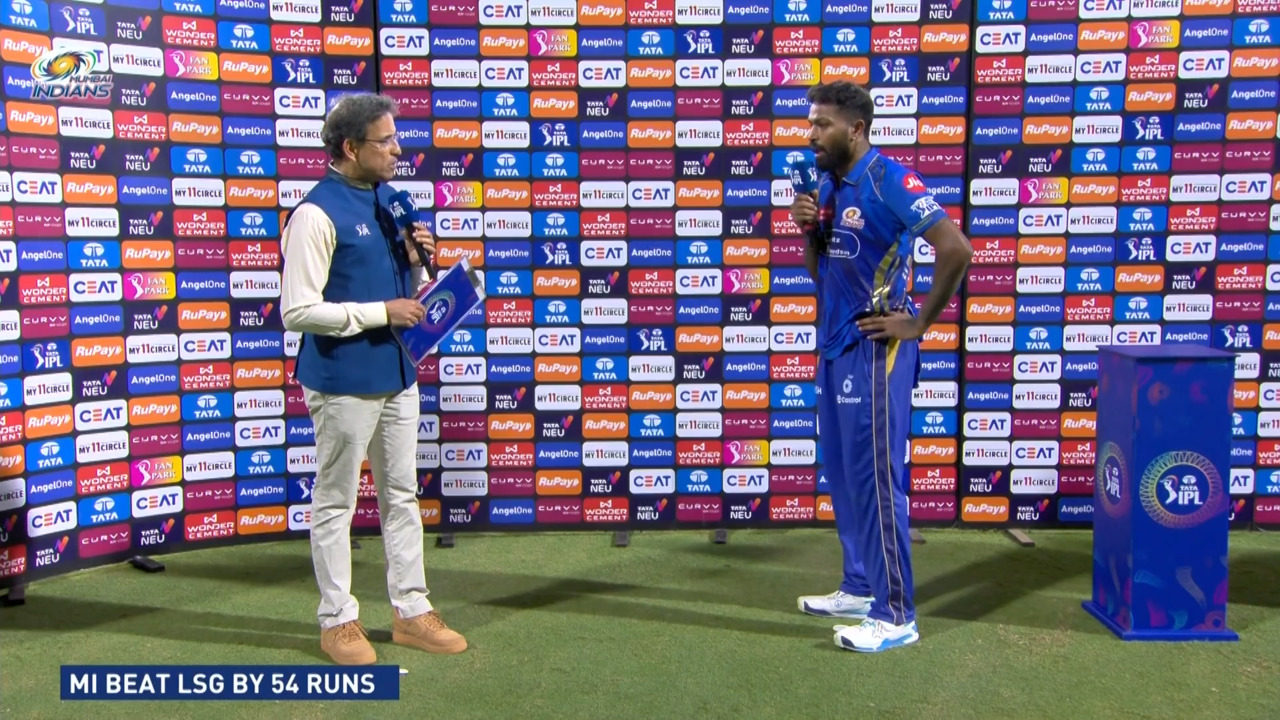 IPL 2025 M45: MI vs LSG - Post Match Presentation background