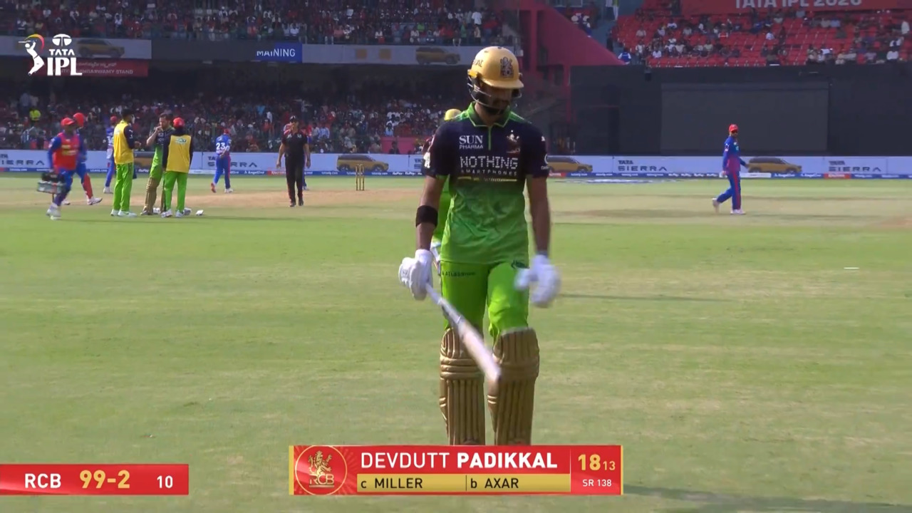 IPL 2026 M26: RCB vs DC -Devdutt Padikkal Wicket