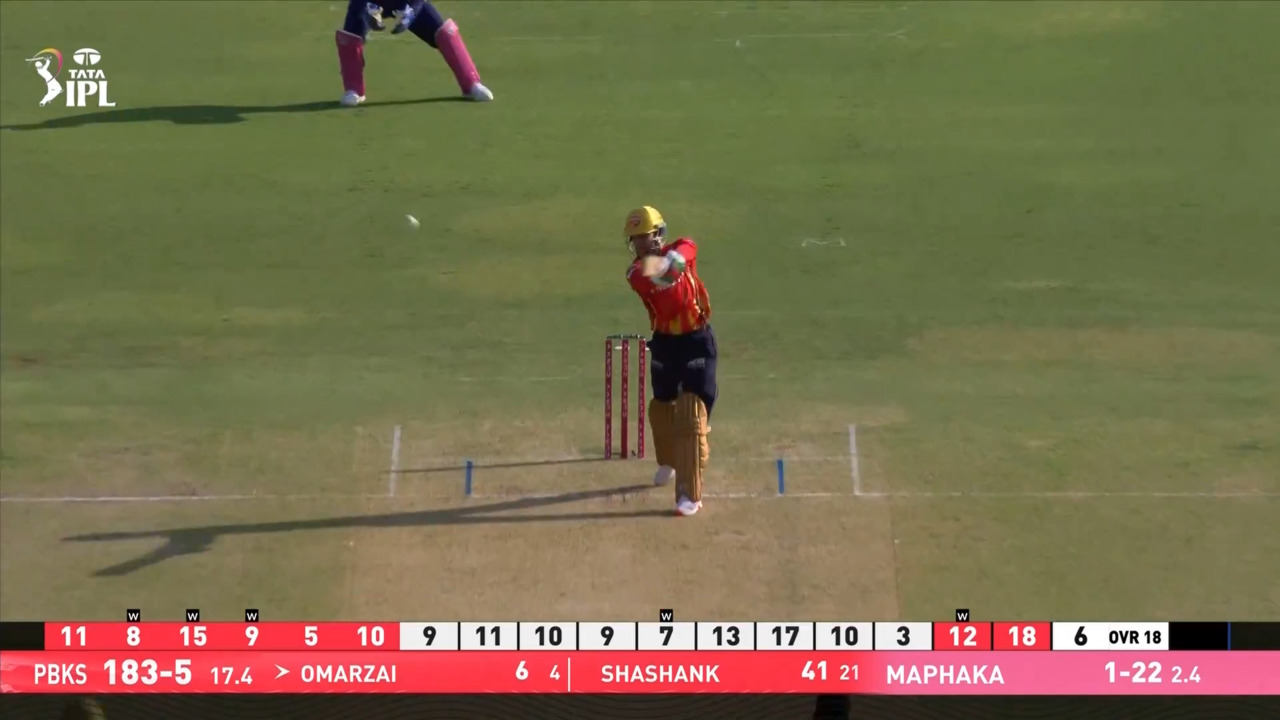 IPL 2025 M59: RR vs PBKS - Azmatullah Omarzai Six
