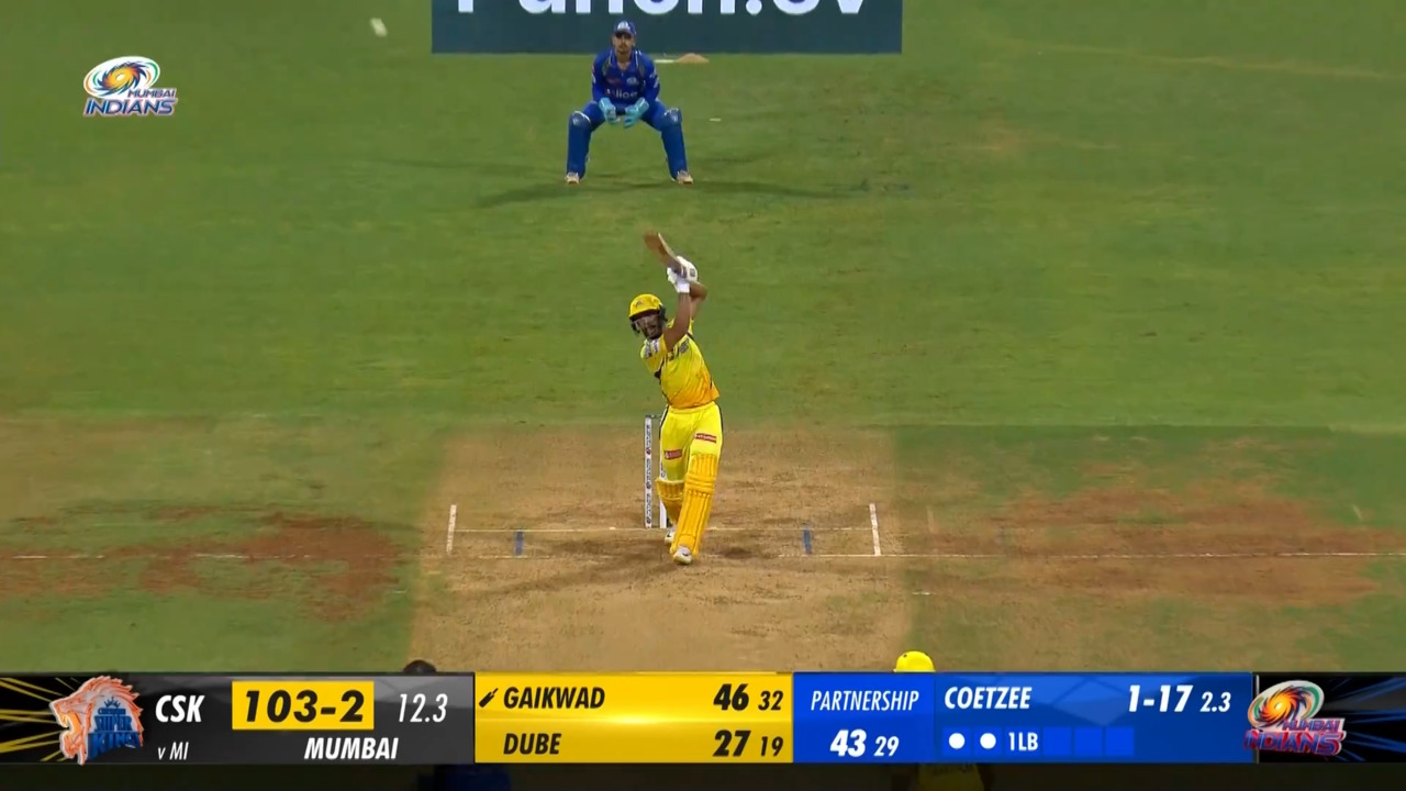 M29: MI vs CSK – Ruturaj Gaikwad Six