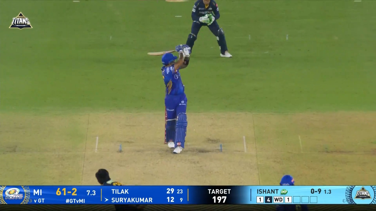 IPL 2025 M09: GT vs MI - Suryakumar Yadav Six