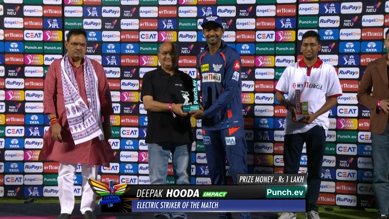 M04: RR vs LSG – Punch.ev Electric Striker of the Match – Deepak Hooda