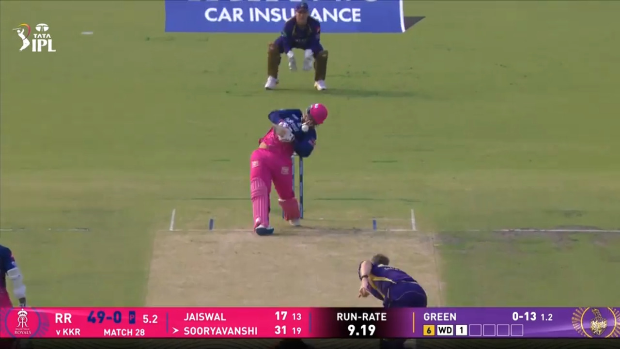 IPL 2026 M28: KKR vs RR - Vaibhav Sooryavanshi Six