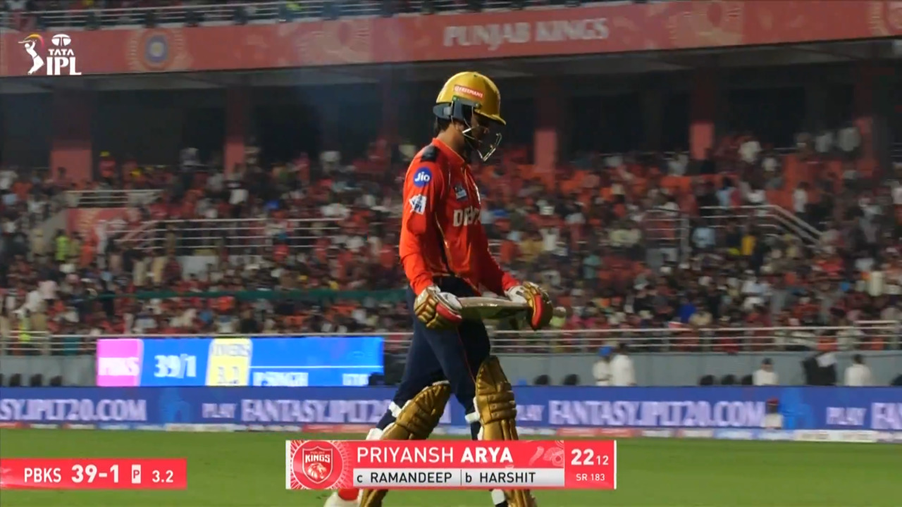 IPL 2025 M31: PBKS vs KKR - Priyansh Arya Wicket