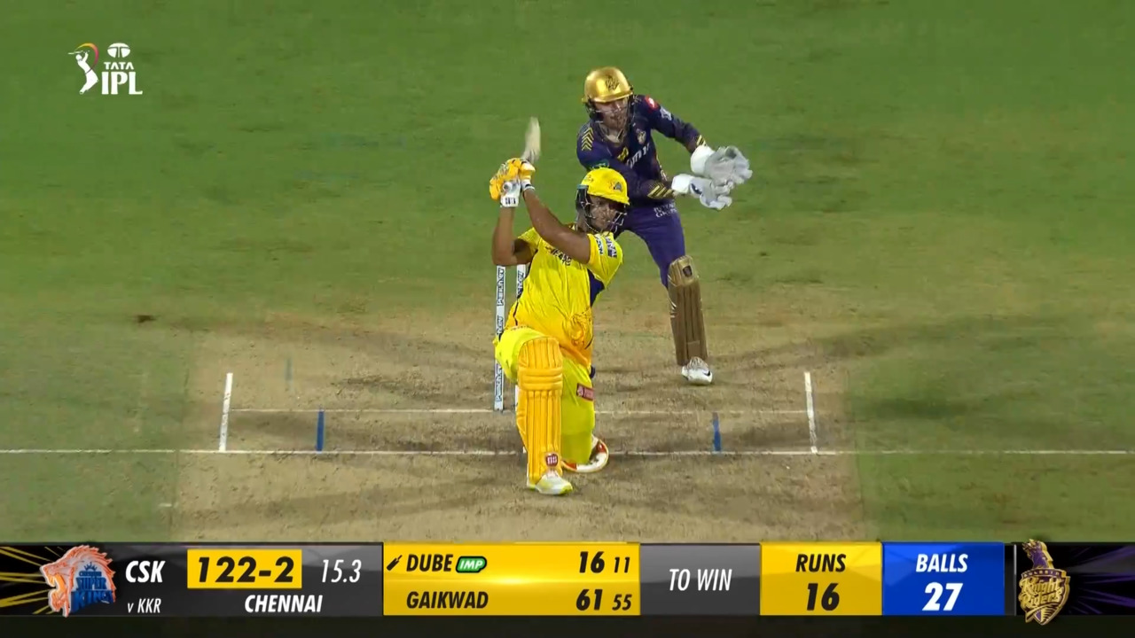 M22: CSK vs KKR – Shivam Dube Six