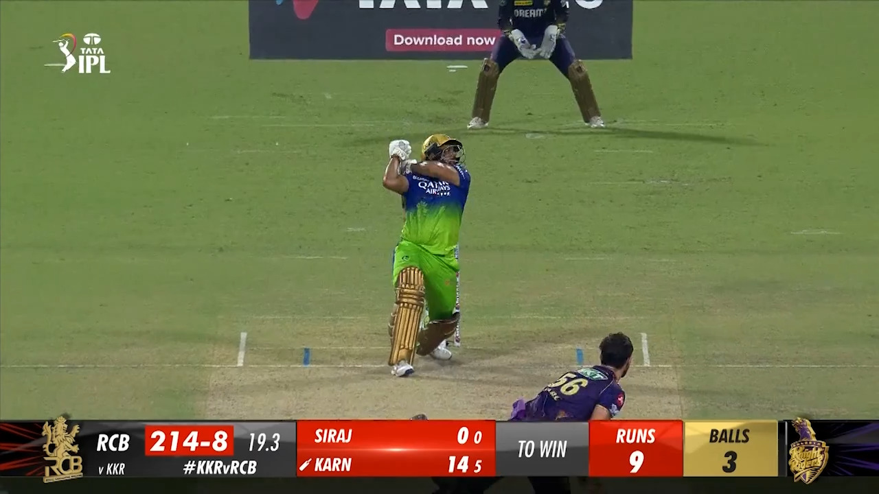 M36: KKR vs RCB – Karn Sharma Six