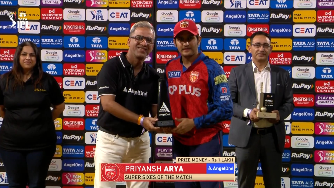 IPL 2026 M29: PBKS vs LSG - Angel One Super Sixes of the Match - Priyansh Arya