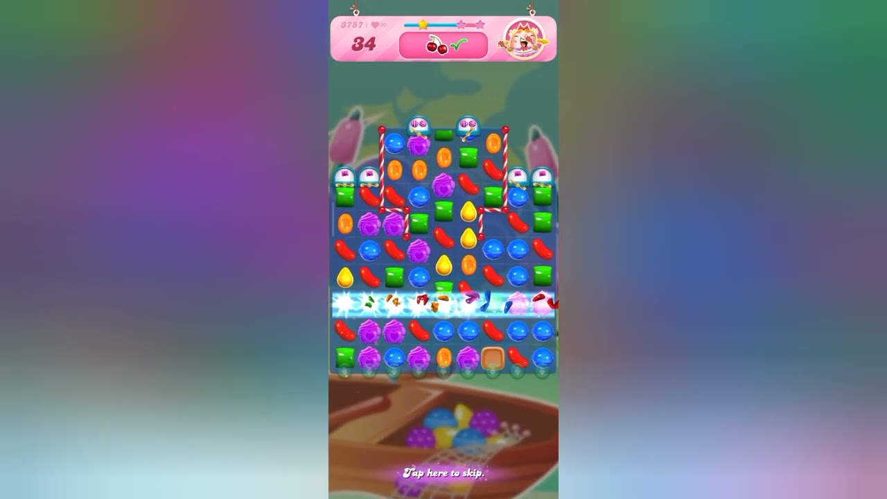 Playing Candy Crush Saga/Level 3755 - 3761/Clevum Game TV background