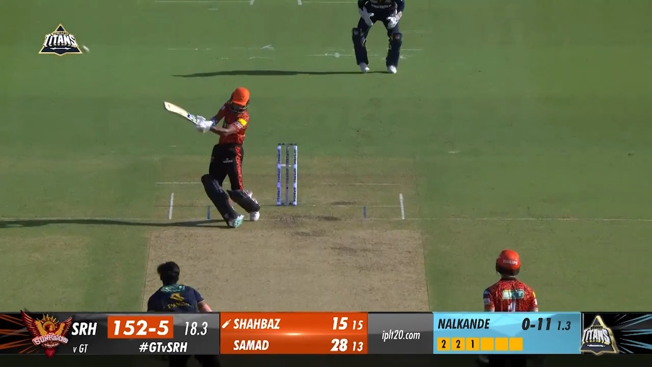 M12: GT vs SRH – Shahbaz Ahmed Six background