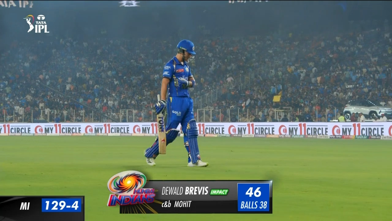 M05: GT vs MI – Dewald Brevis Wicket