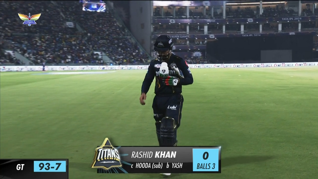 M21: LSG vs GT – Rashid Khan Wicket