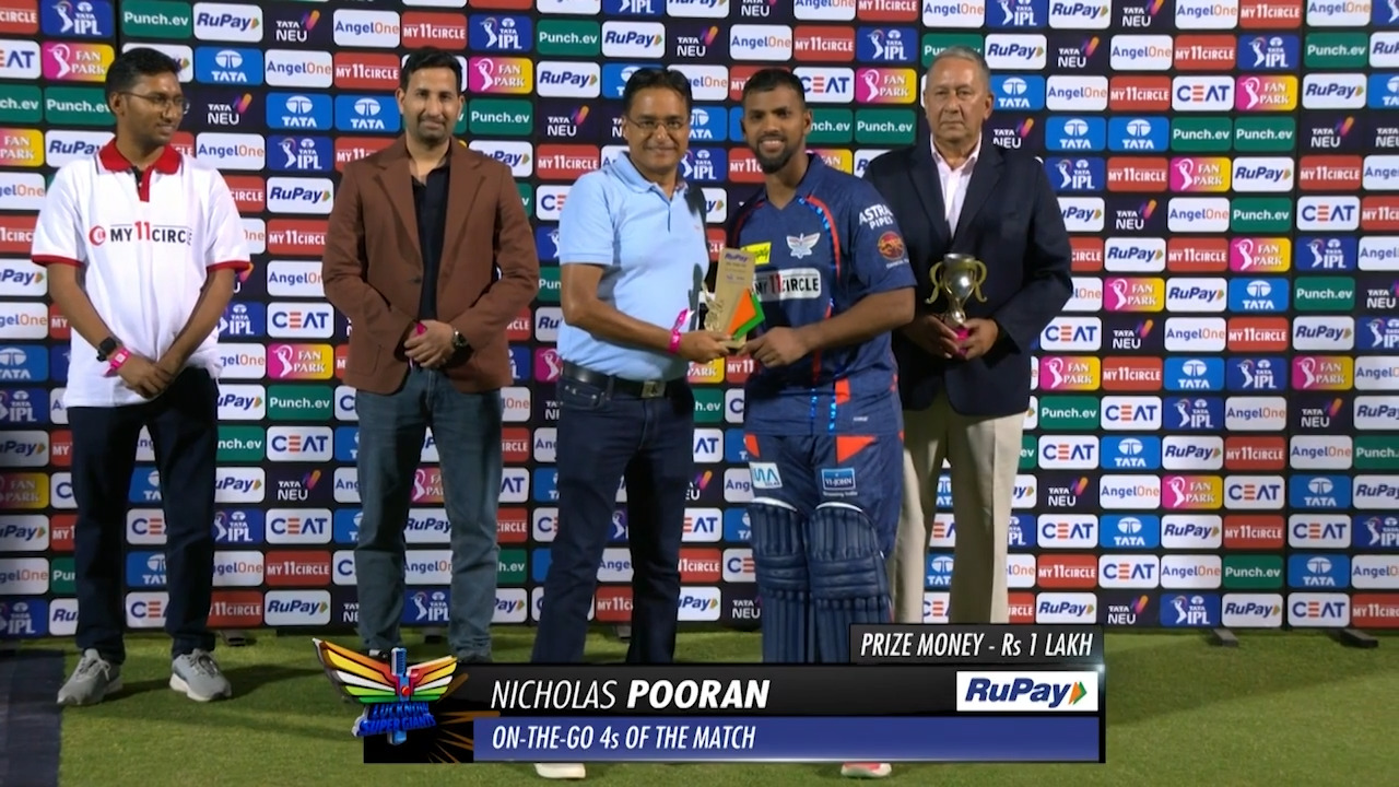 M04: RR vs LSG – RuPay On-The-Go 4s of the Match – Nicholas Pooran